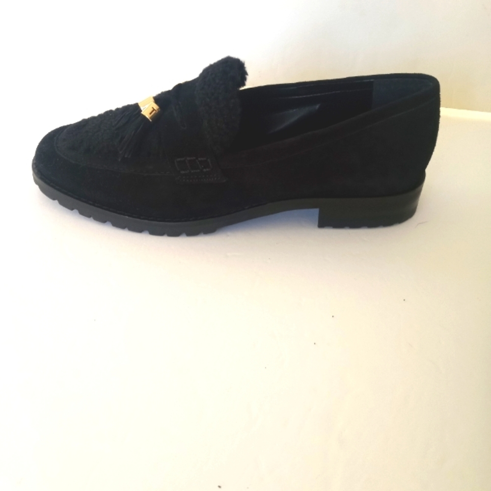 Black Suede Tassel Loafers - Women - Picture 4 of 11